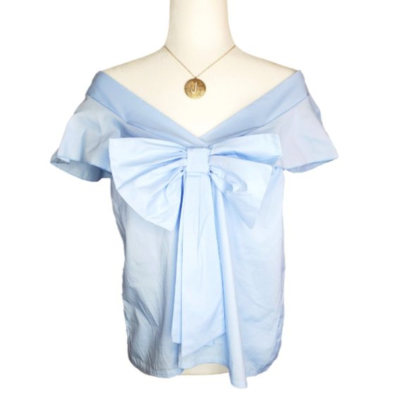 Giant Bow | Italian Blouse Light Blue | Small - Picture 13 of 13